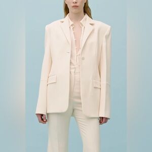 NWOT VICTORIA BECKHAM X MANGO Bristol Blazer Jacket Small Cream Ivory